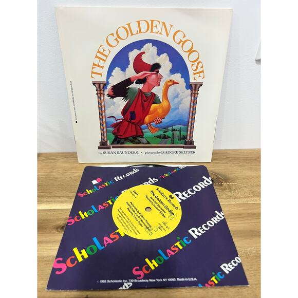 The Golden Goose by Susan Saunders (1988, Trade Paperback) with 33.3 RPM Vinyl - Picture 1 of 8